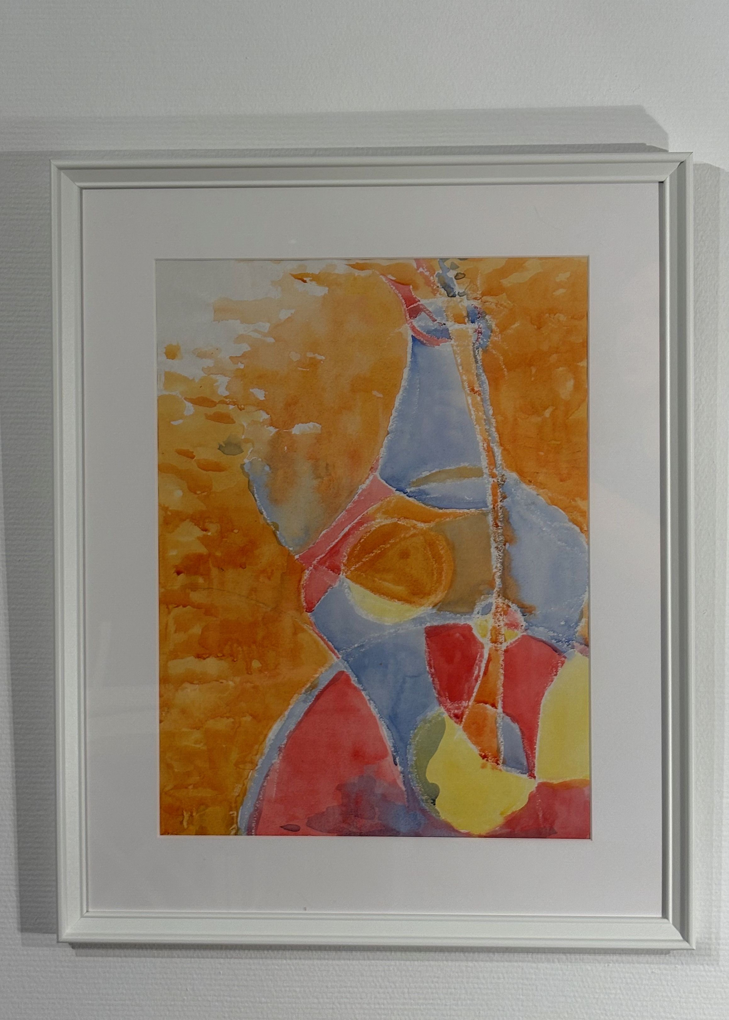 peinture aquarelle figurative d'un vase, avec des reflets de lumière pris dedans